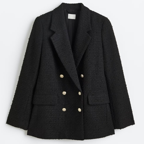 H&M Double-breasted Bouclé Jacket - Picture 3 of 12